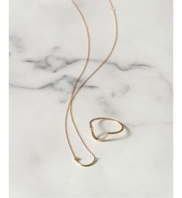 Lilas by Spick&Span「Uミルモチーフ1ツブダイヤネックレス K10」|ネックレス|