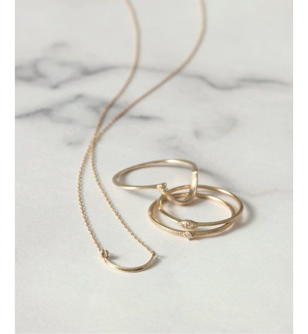 Lilas by Spick&Span「Uミルモチーフ1ツブダイヤネックレス K10」|ネックレス|