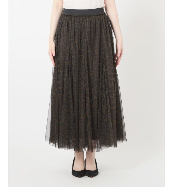 Spick and Span「レオパードプリントチュールスカート」|スカート|