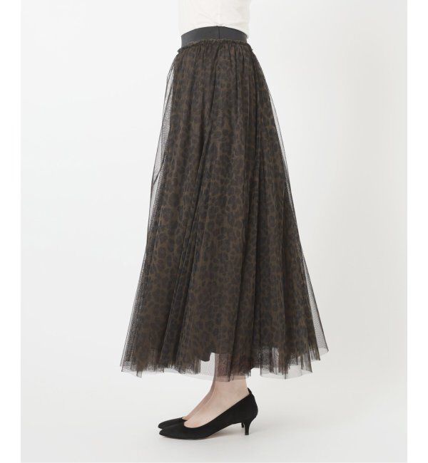 Spick and Span「レオパードプリントチュールスカート」|スカート|