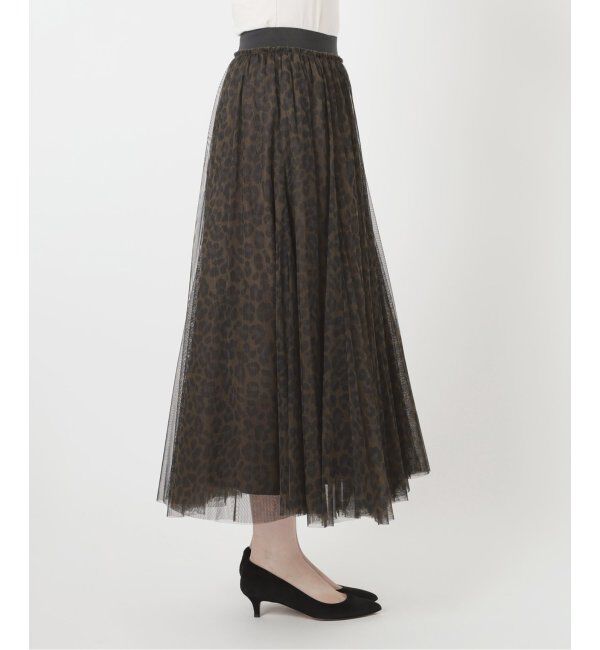 Spick and Span「レオパードプリントチュールスカート」|スカート|