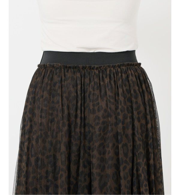 Spick and Span「レオパードプリントチュールスカート」|スカート|