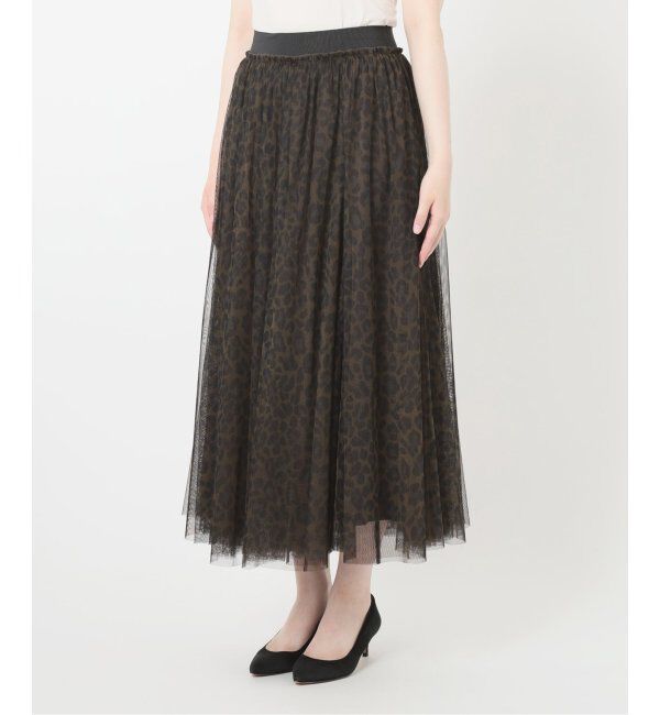 Spick and Span「レオパードプリントチュールスカート」|スカート|