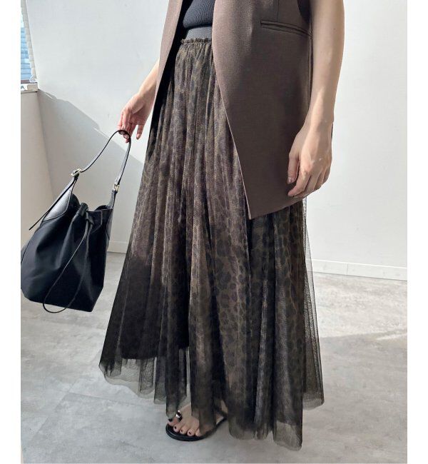 Spick and Span「レオパードプリントチュールスカート」|スカート|