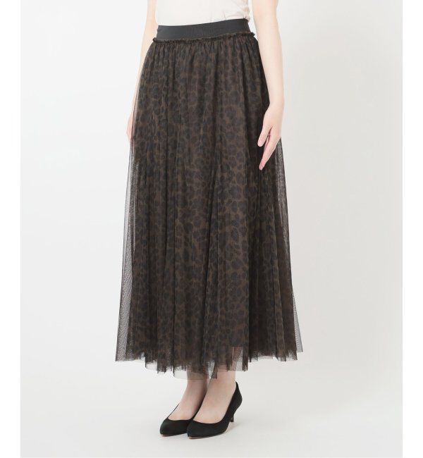 Spick and Span「レオパードプリントチュールスカート」|スカート|