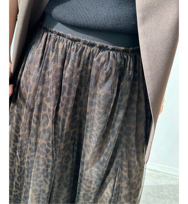 Spick and Span「レオパードプリントチュールスカート」|スカート|