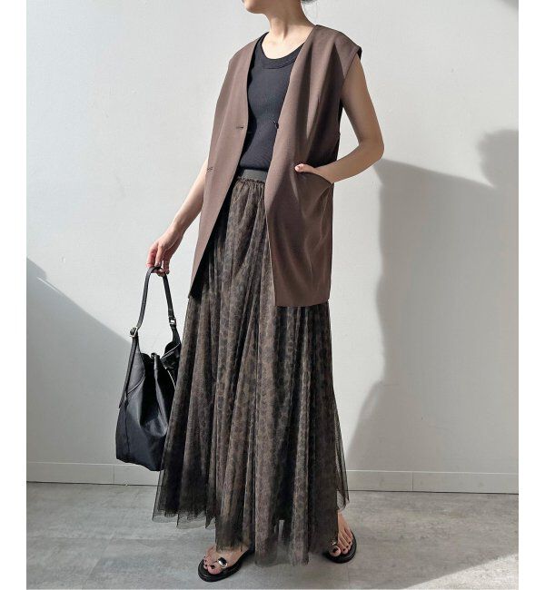 Spick and Span「レオパードプリントチュールスカート」|スカート|