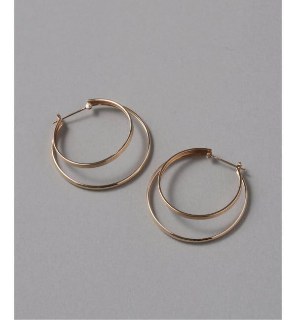 Lilas by Spick&Span「《予約》30mm2ラインフープピアス K10（両耳）」|ピアス|