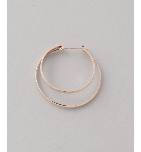 Lilas by Spick&Span「《予約》30mm2ラインフープピアス K10（両耳）」|ピアス|