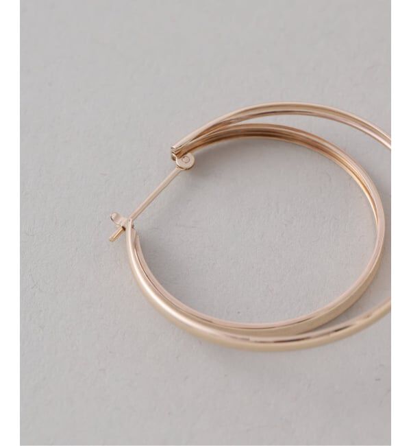 Lilas by Spick&Span「《予約》30mm2ラインフープピアス K10（両耳）」|ピアス|