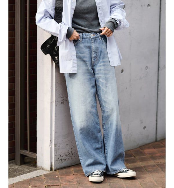 FRAMeWORK「≪予約≫DENIM DELIGHT DAYS/デニムデライトデイズセルビッチデニムワイドジーンズ」|デニム|ブルー