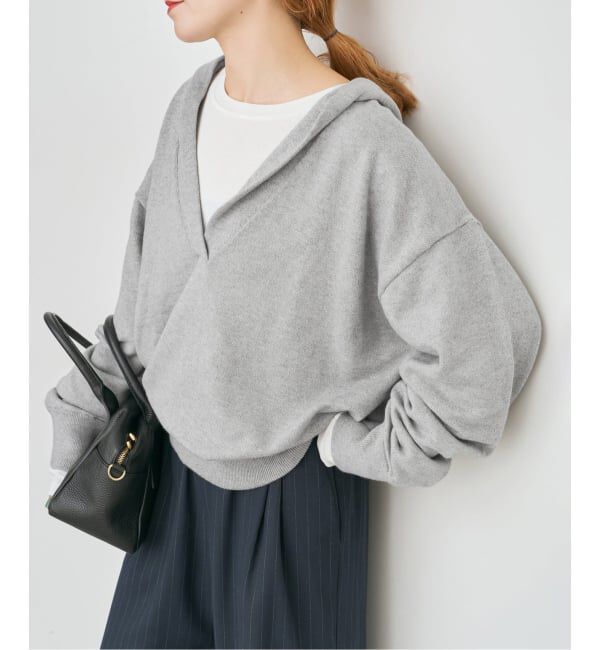 Spick and Span「《予約》コットンカシミヤフードニットプルオーバー」|ニット・セーター|グレーB