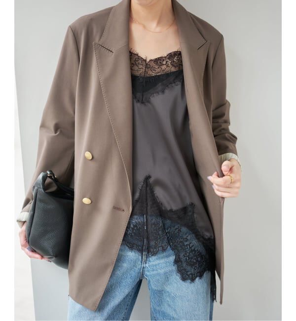 Spick and Span「《追加予約》レースサテンチュニックキャミソール」|キャミソール|