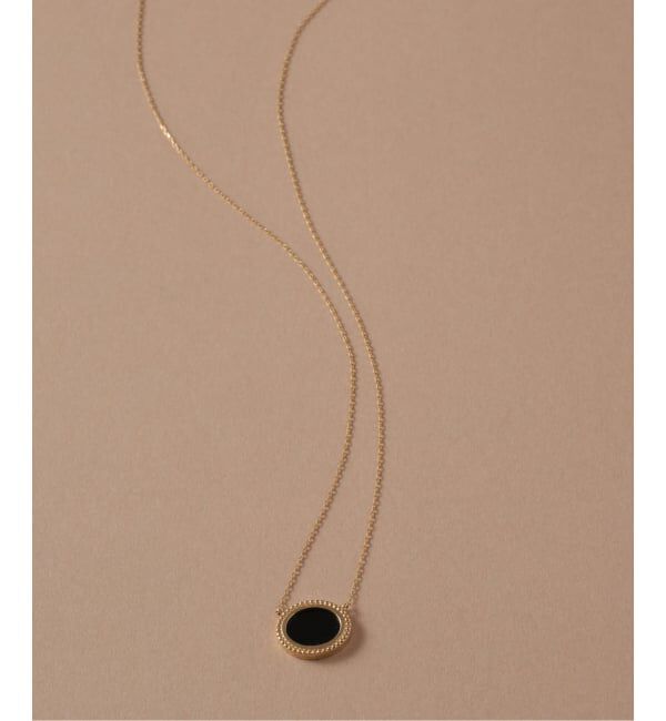 Lilas by Spick&Span「《予約》オーバルオニキスフラットネックレス K10」|ネックレス|