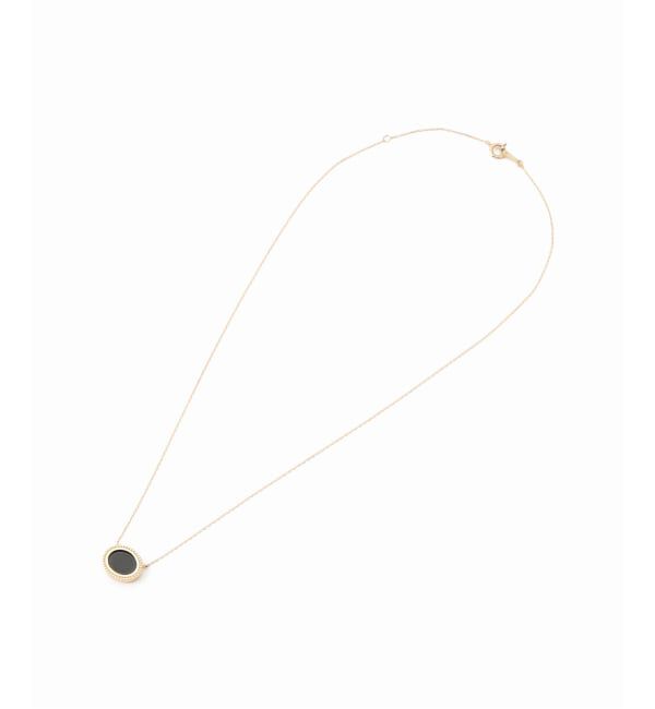 Lilas by Spick&Span「《予約》オーバルオニキスフラットネックレス K10」|ネックレス|