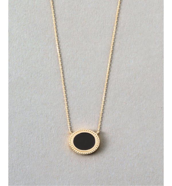 Lilas by Spick&Span「《予約》オーバルオニキスフラットネックレス K10」|ネックレス|