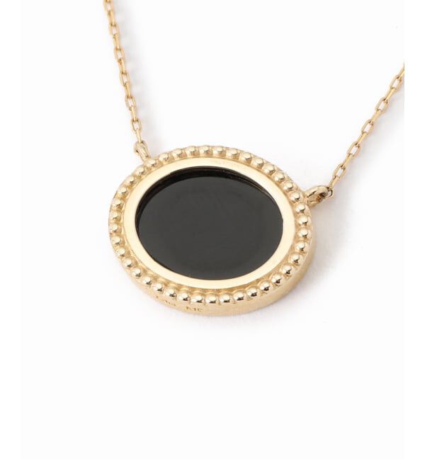 Lilas by Spick&Span「《予約》オーバルオニキスフラットネックレス K10」|ネックレス|