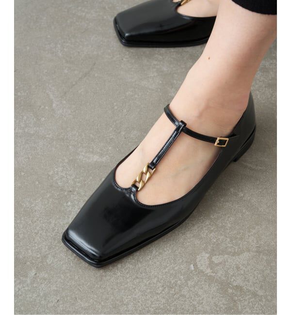 GRISE「《予約》GRISEスクエアチェーンツキTストラップフラット」|その他|