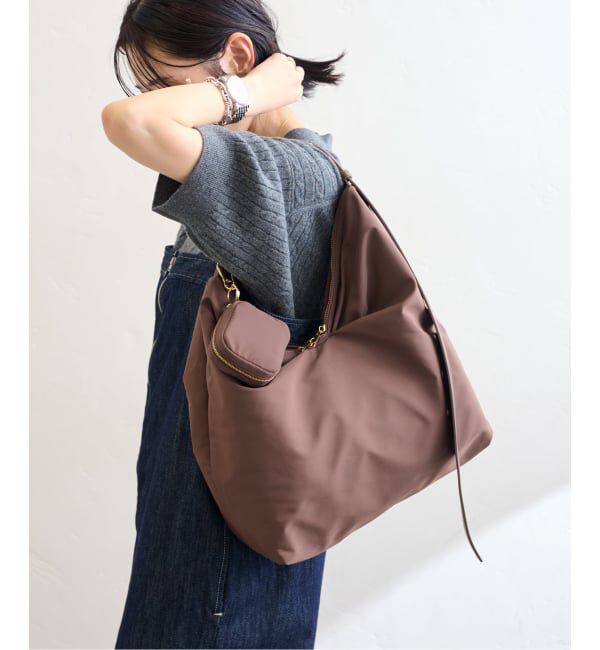  「《予約》LETALON ナイロンコンビ2WAYギャザーBAG」|トートバッグ|ブラウン