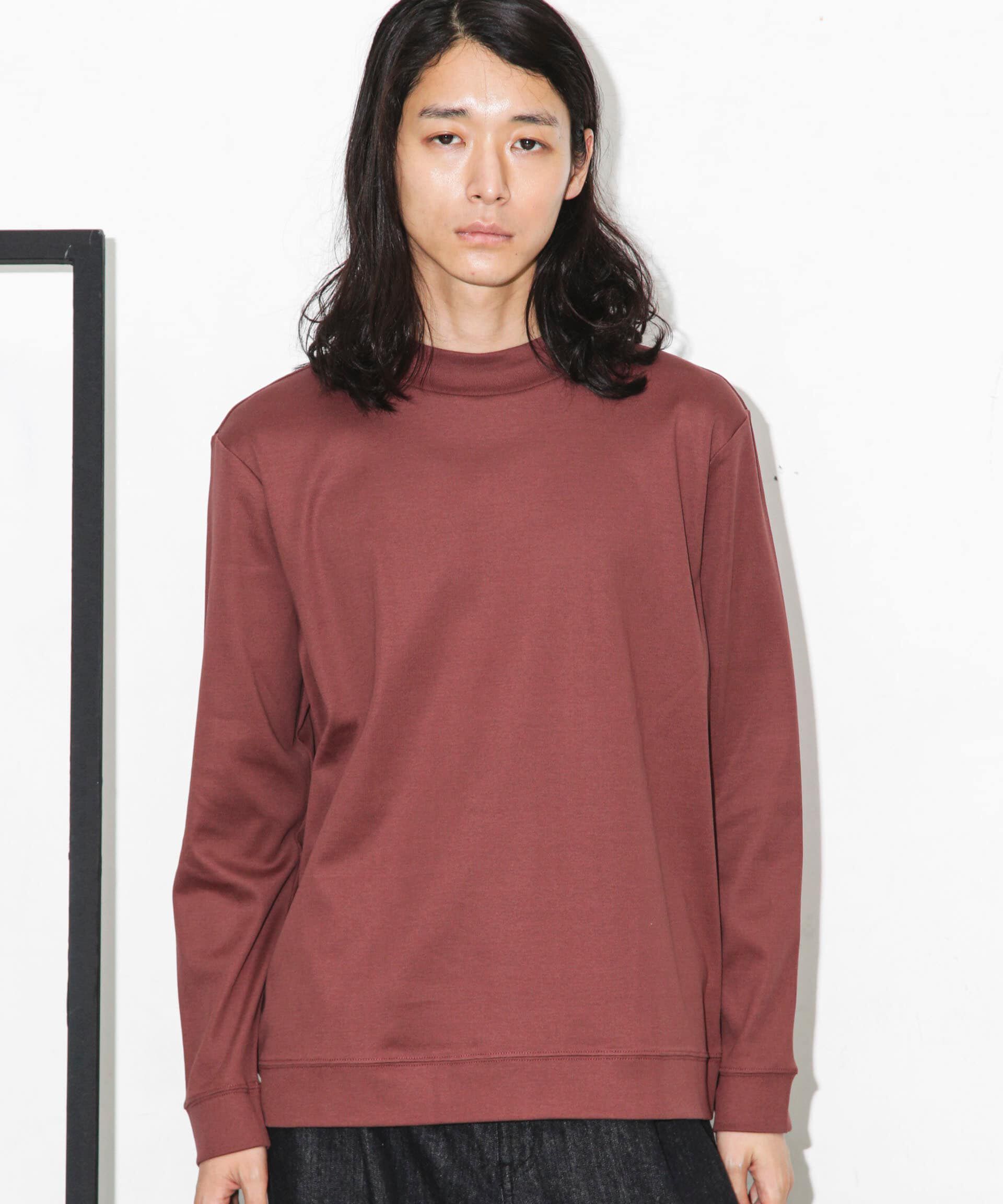 nano･universe「「FORMAL JERSEY」モックネックカットソー長袖」|Tシャツ・カットソー|ボルドー3
