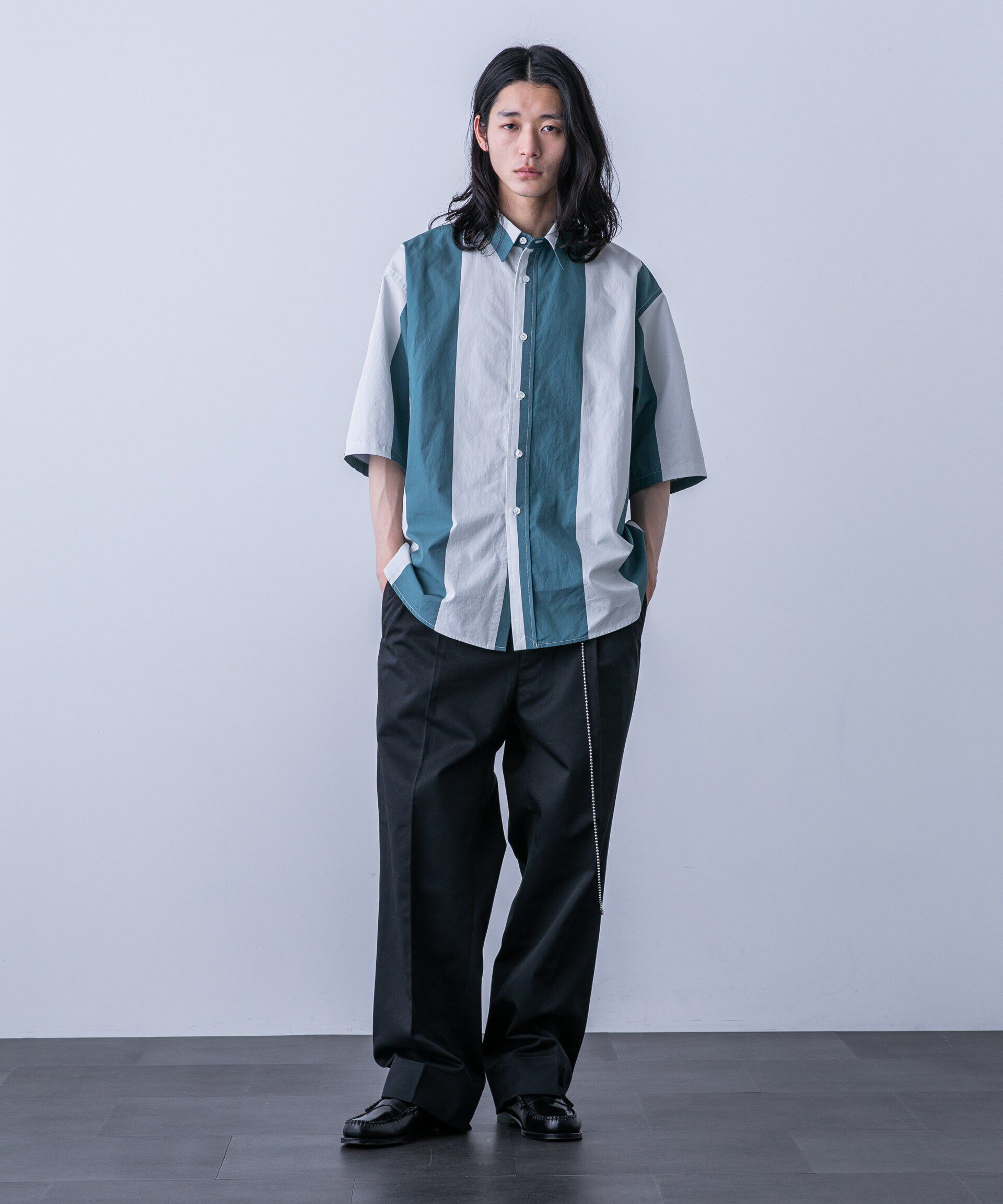 nano･universe「｢HOTEL PALACE(オテル パラス)｣ディッキーズ別注２タックワイドパンツ」|チノ|ブラック