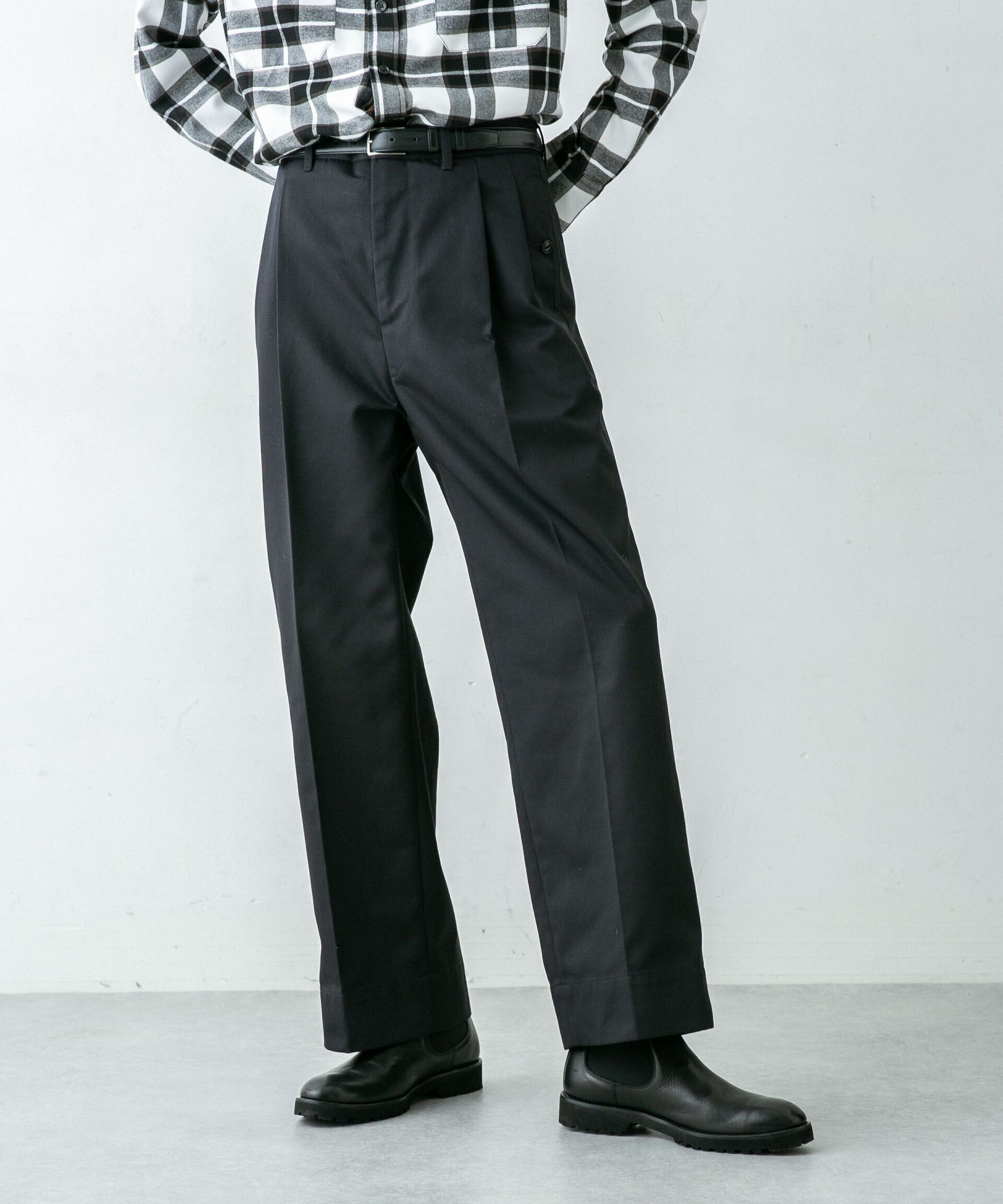 nano･universe「｢HOTEL PALACE(オテル パラス)｣ディッキーズ別注２タックワイドパンツ」|チノ|