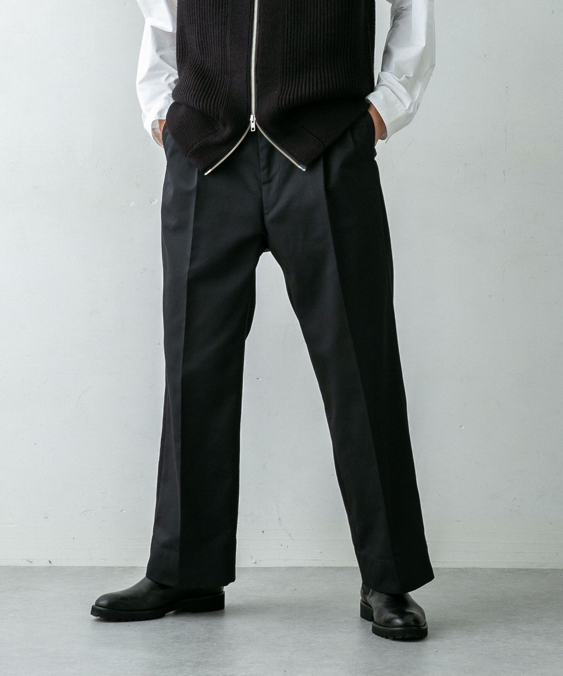 nano･universe「｢HOTEL PALACE(オテル パラス)｣ディッキーズ別注２タックワイドパンツ」|チノ|