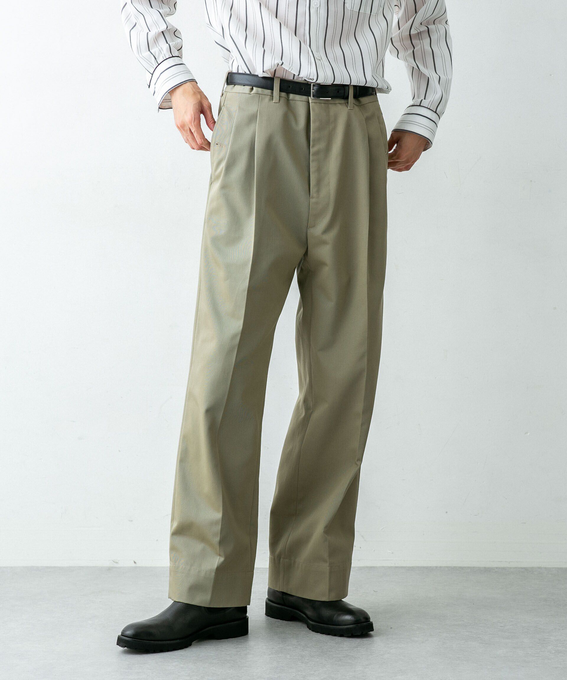 nano･universe「｢HOTEL PALACE(オテル パラス)｣ディッキーズ別注２タックワイドパンツ」|チノ|