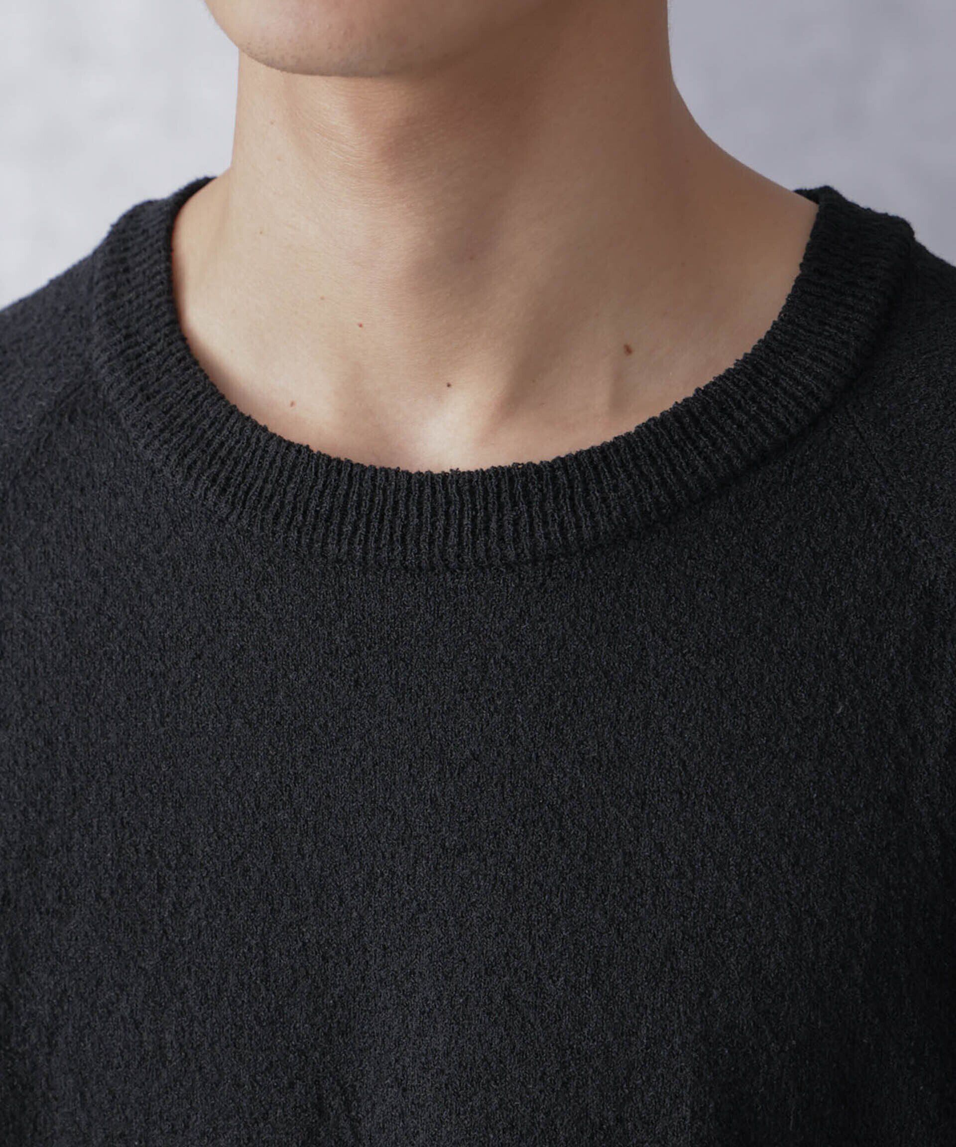 nano･universe「リラックスブークレプルオーバー　半袖」|ニット・セーター|