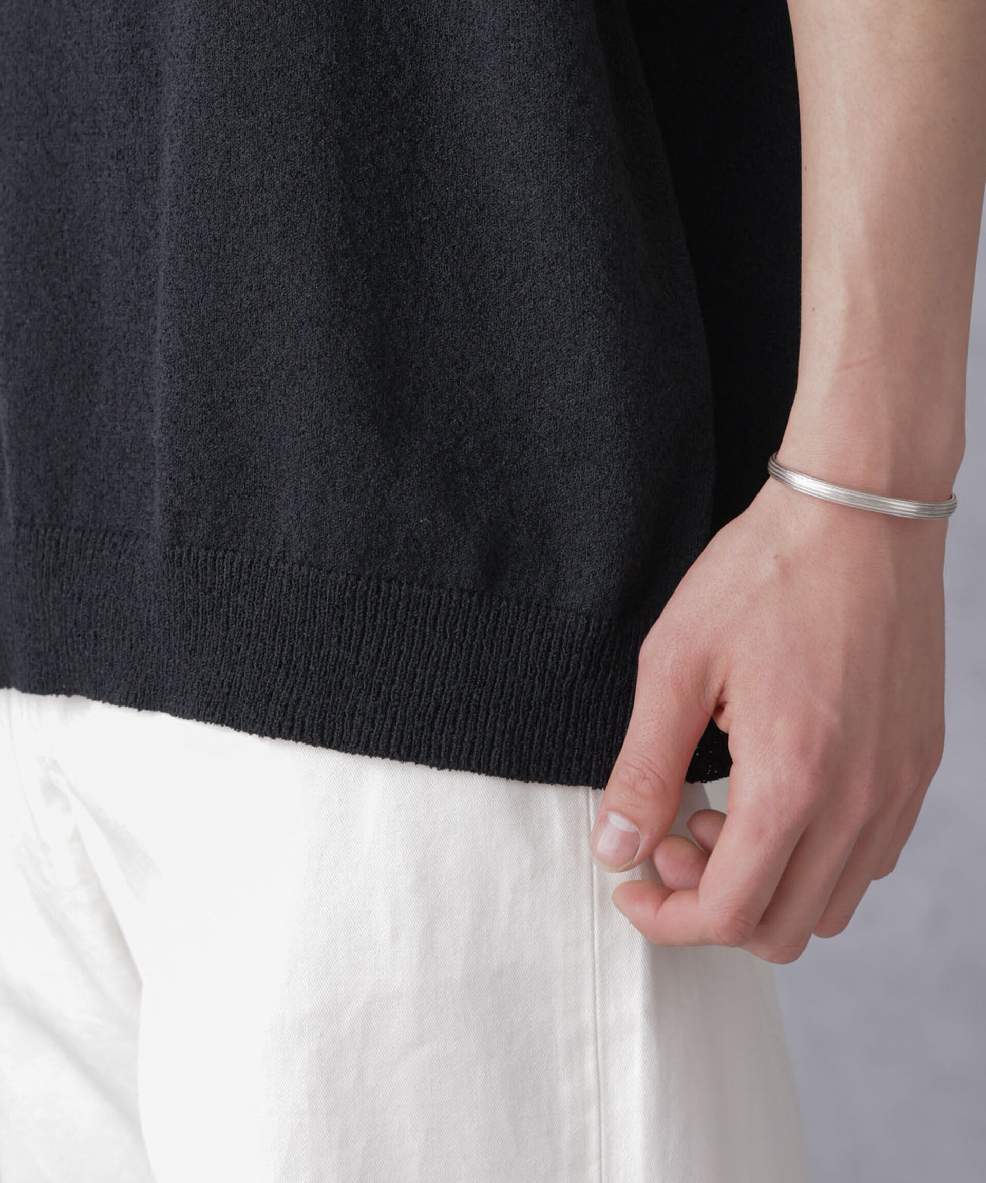 nano･universe「リラックスブークレプルオーバー　半袖」|ニット・セーター|