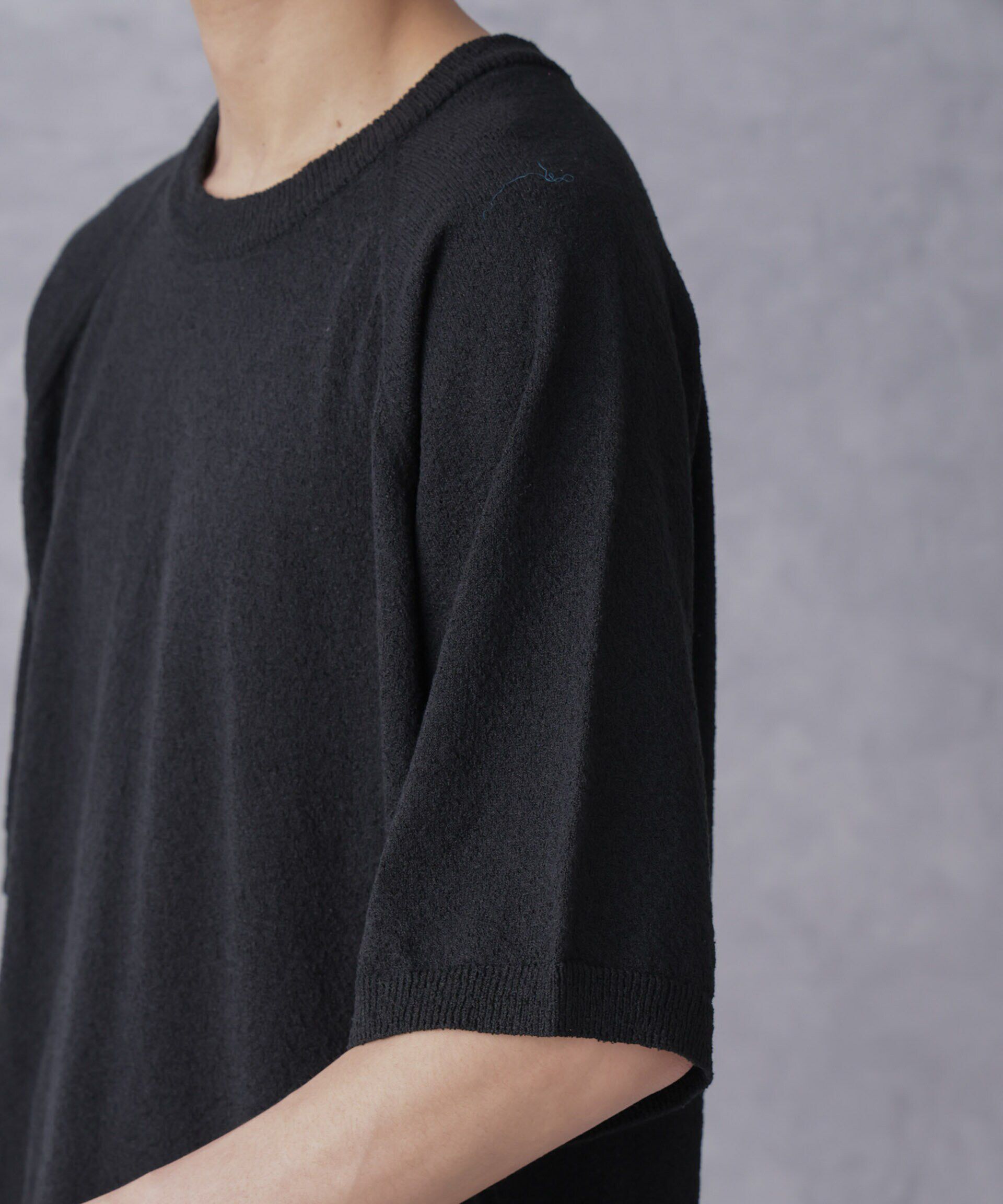 nano･universe「リラックスブークレプルオーバー　半袖」|ニット・セーター|