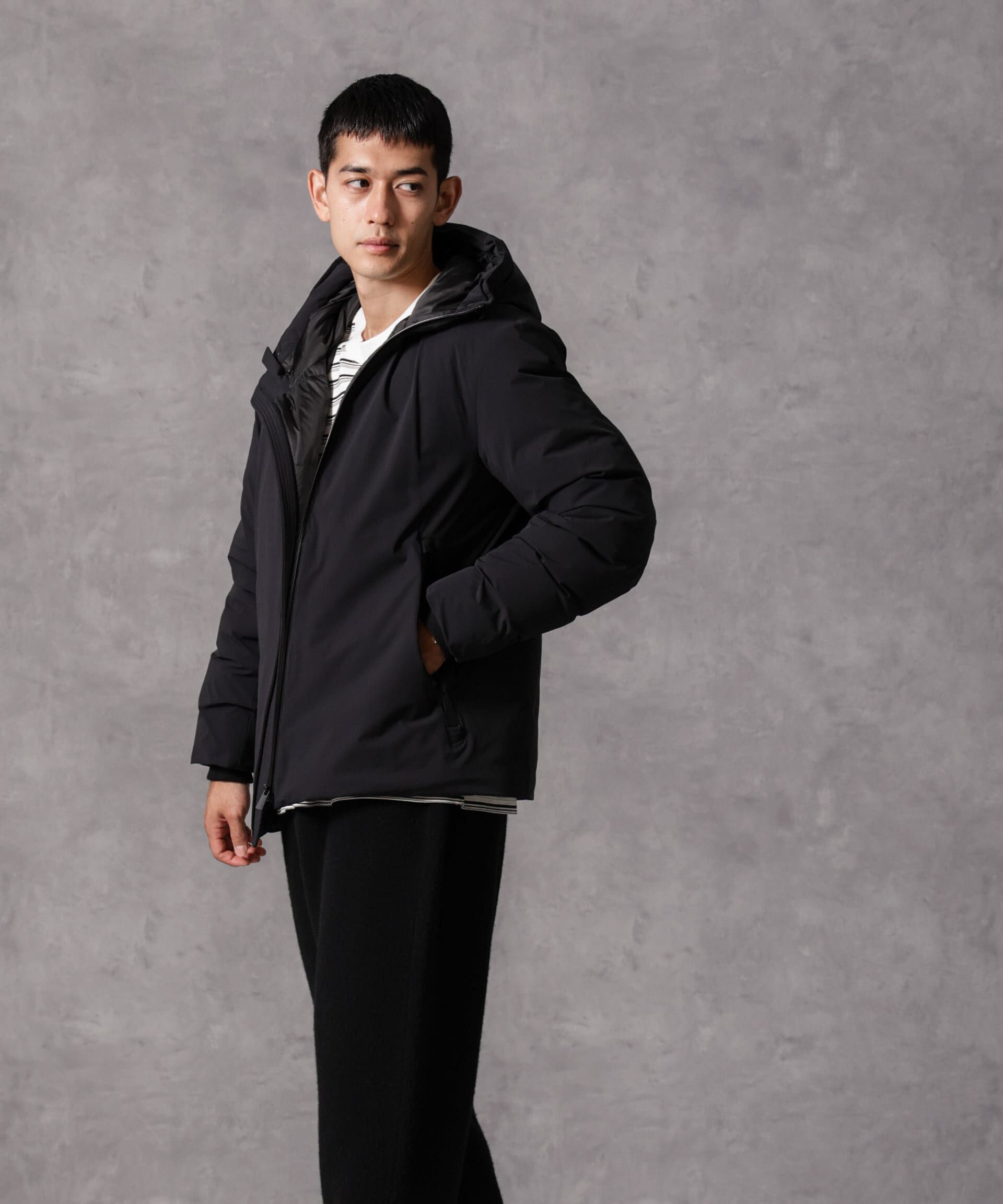 nano･universe「「西川ダウン(R)」スポーティーフードダウン」|ダウン|