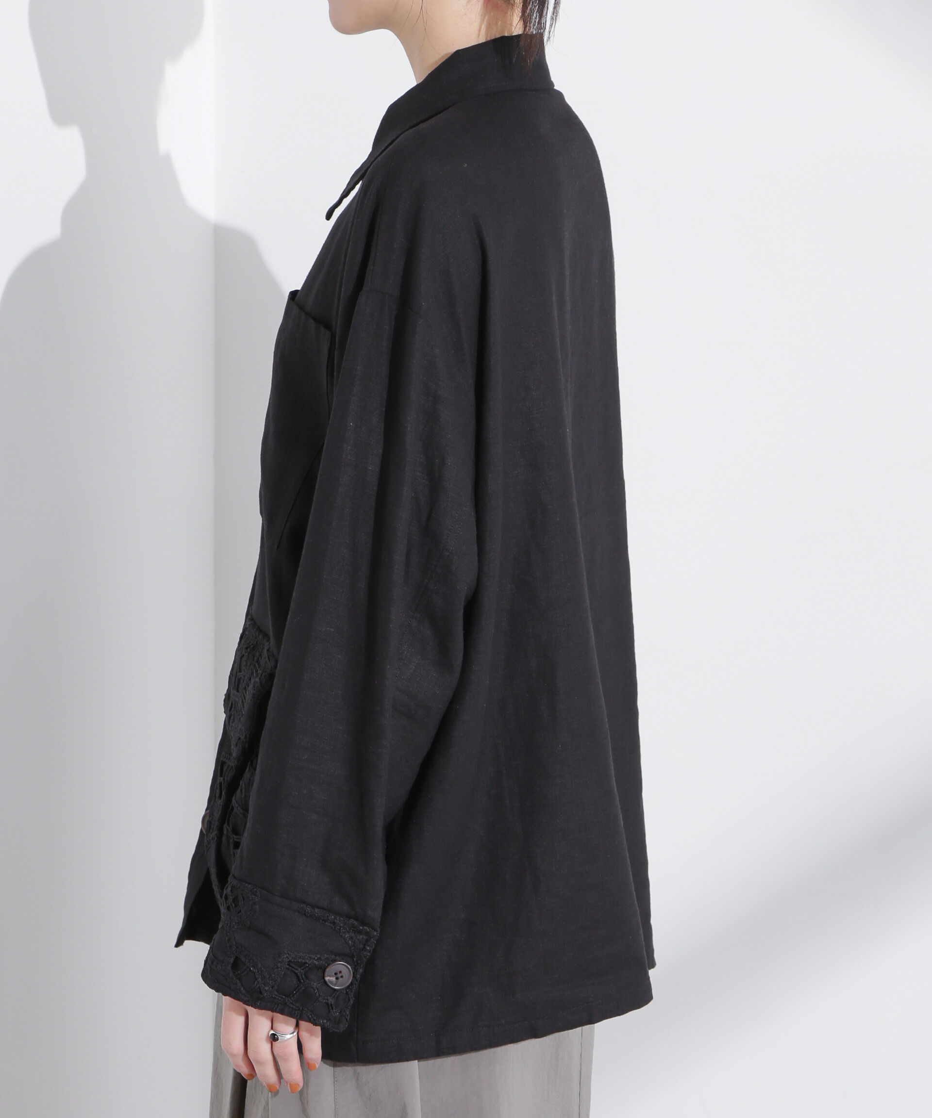 nano･universe「ポイントレースサファリジャケット」|テーラードジャケット|