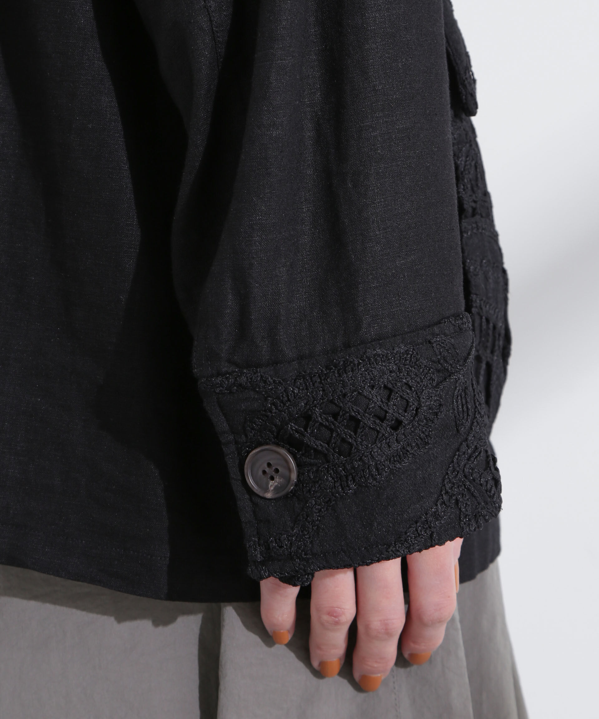 nano･universe「ポイントレースサファリジャケット」|テーラードジャケット|