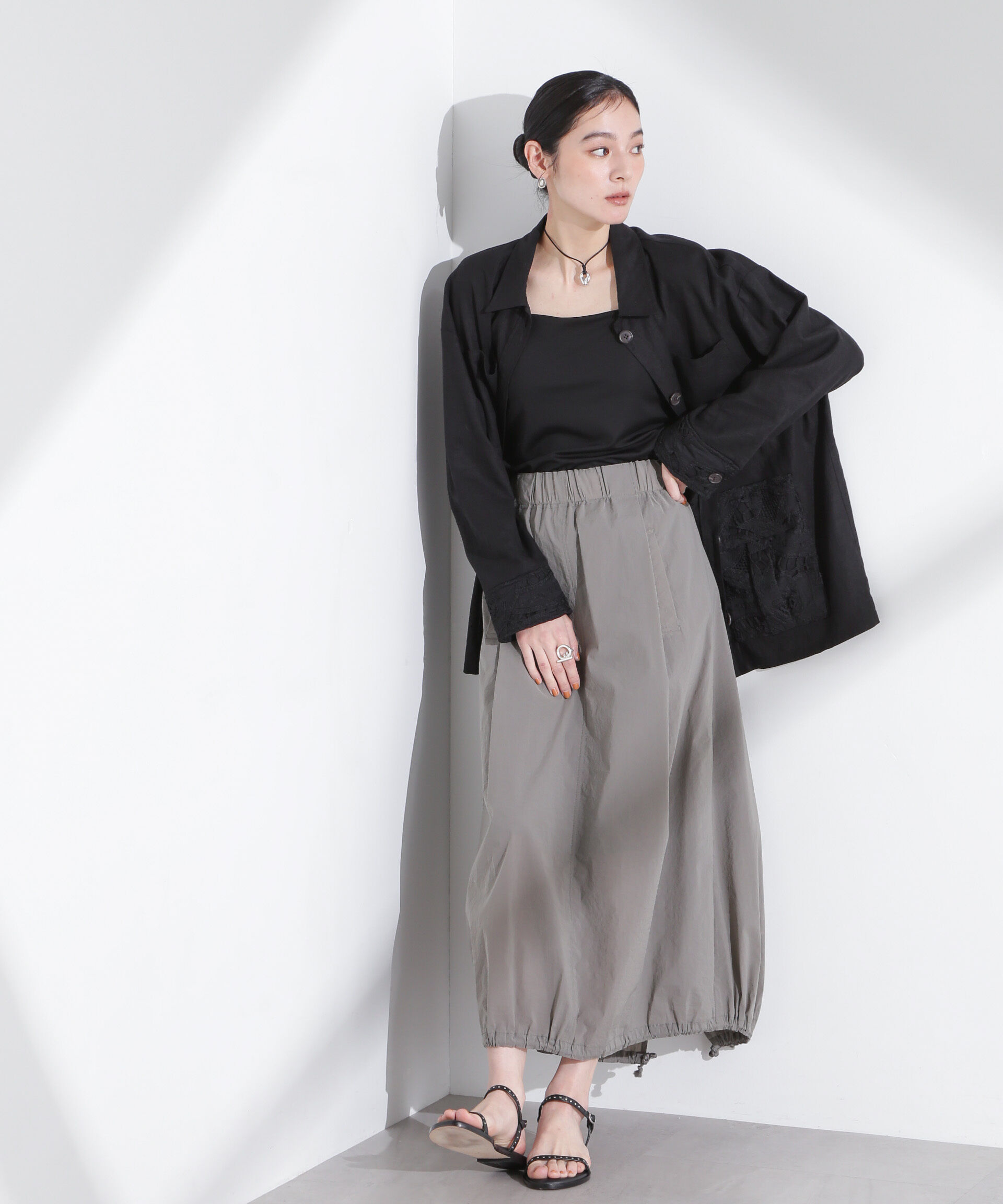 nano･universe「ポイントレースサファリジャケット」|テーラードジャケット|