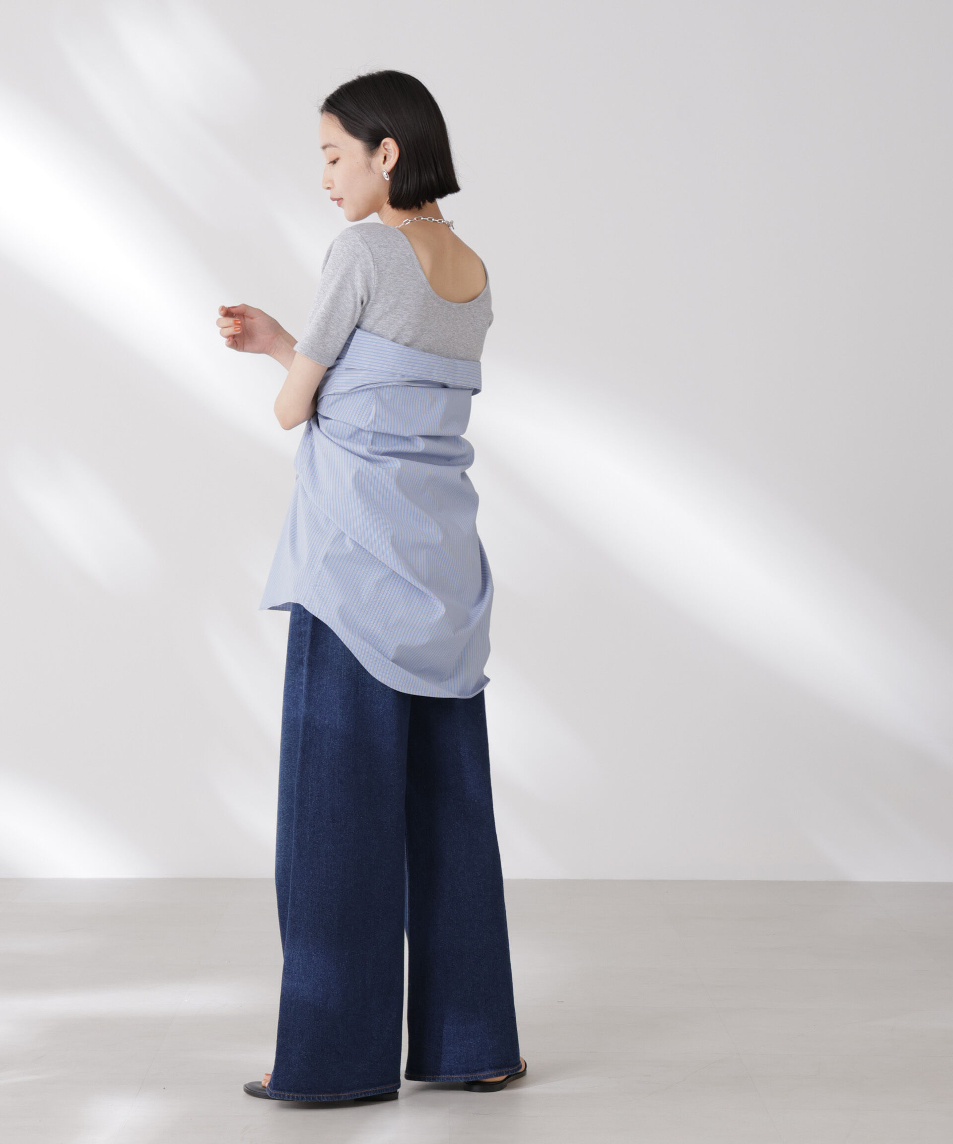 nano･universe「抗菌防臭・接触冷感機能 カップ付きクルーネックトップス」|Tシャツ・カットソー|