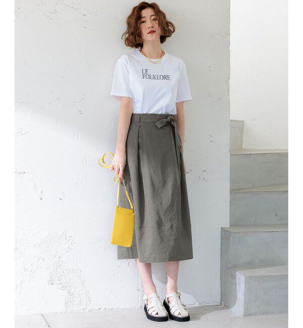 23区「【洗える】リネンレーヨンストレッチ タック スカート」|スカート|