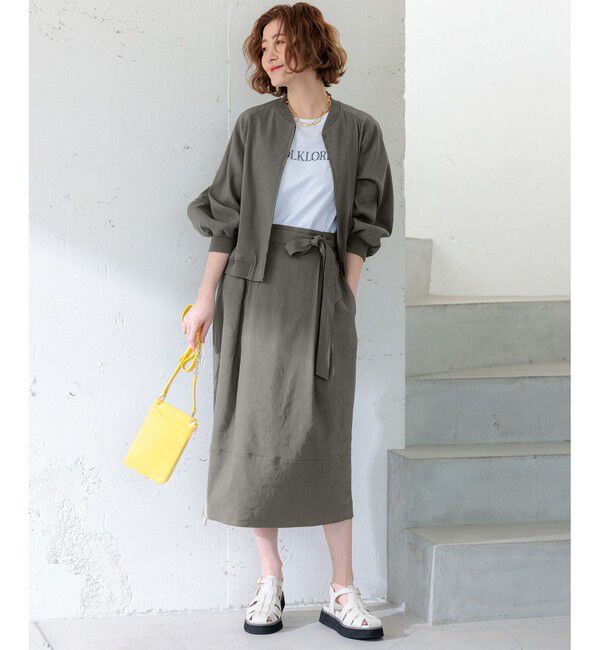 23区「【洗える】リネンレーヨンストレッチ タック スカート」|スカート|