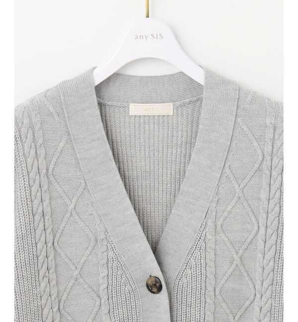any SiS「【洗える】スフレケーブルミックス カーディガン」|カーディガン|