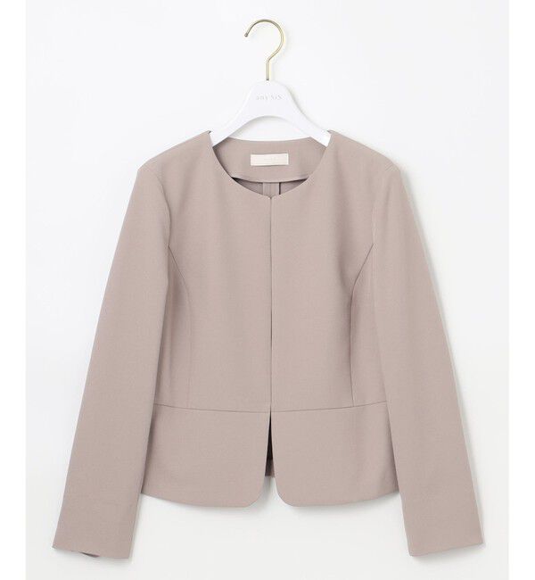 ANY SIS「【UVカット・接触冷感・吸水速乾】スマートビューティストレッチ ペプラムショート ジャケット」|ノーカラージャケット|