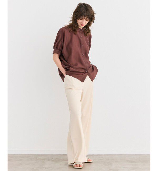 BEIGE,「【洗える】AMARYLLIS / シアーパフオーバーサイズブラウス」|シャツ・ブラウス|