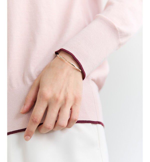 BEIGE,「CHLOR / ウールシルクツイルドッキングVネックニット」|ニット・セーター|