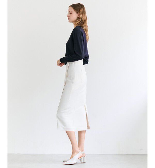 BEIGE,「CHLOR / ウールシルクツイルドッキングVネックニット」|ニット・セーター|