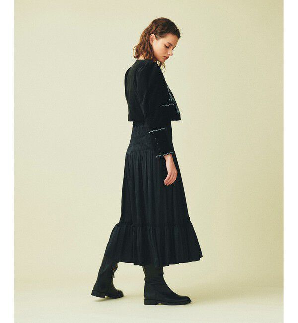 GRACE CONTINENTAL「ショート刺繍ジャケット」|ノーカラージャケット|