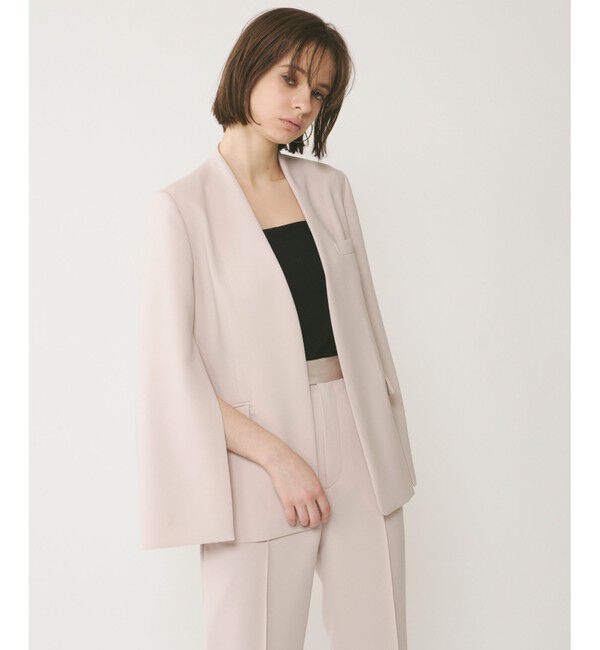  「ダブルクロスノーカラージャケット」|ノーカラージャケット|