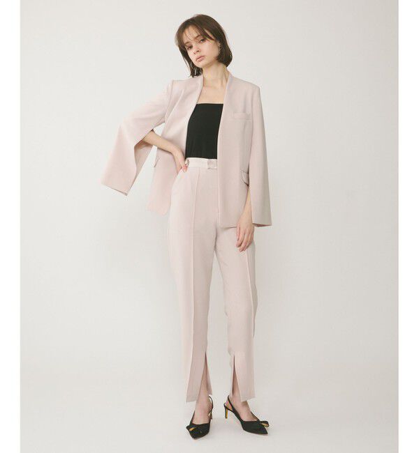  「ダブルクロスノーカラージャケット」|ノーカラージャケット|