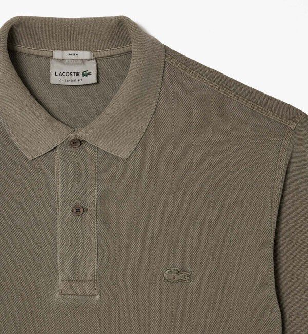 LACOSTE「オーガニックコットン ミネラルダイ鹿の子地 半袖ポロシャツ」|ポロシャツ|
