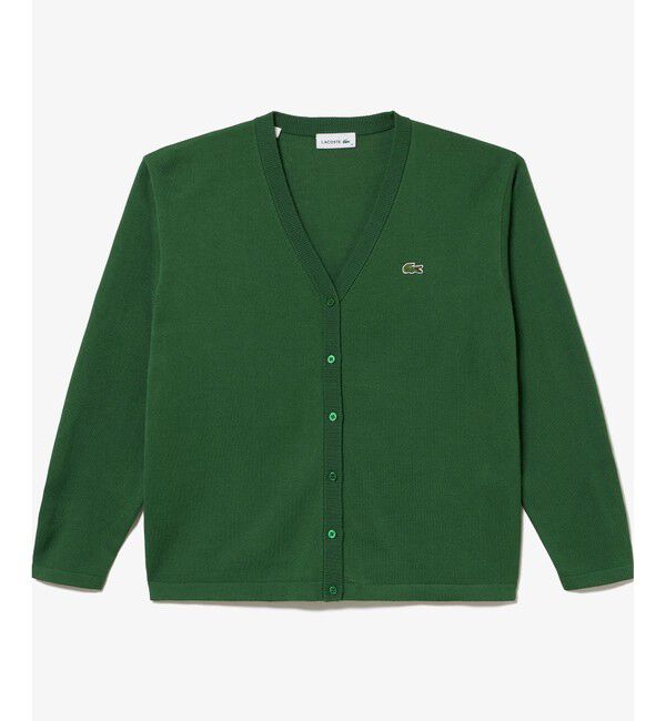 LACOSTE「UVカット 吸水速乾 COOL MAX クールマックス Vネックニットカーディガン」|カーディガン|