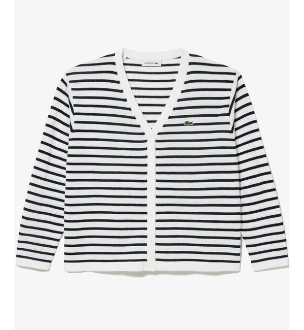 LACOSTE「UVカット 吸水速乾 COOL MAX クールマックス Vネックニットカーディガン」|カーディガン|