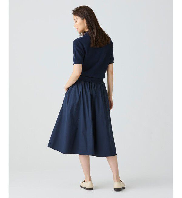 LACOSTE「異素材切り替え コンビネーションマテリアルポロドレス フレア ポロワンピース」|ワンピース|